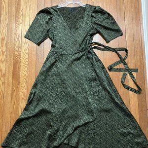 B Collection By bobeau Full Wrap Midi Dress Size M